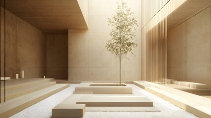 Minimalist Zen Garden Courtyard Design