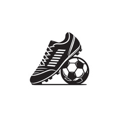 Soccer shoe silhouette. Soccer shoe vector design. Football shoe illustration. Soccer shoe logo, icon.