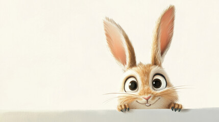 Obraz premium Cute Bunny Peeking.