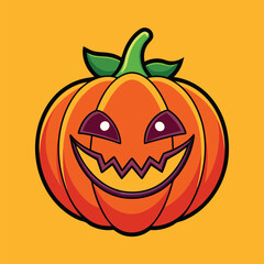 Cute pumpkin Halloween illustration, a spooky pumpkin vector for Halloween.