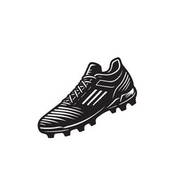 Soccer shoe silhouette. Soccer shoe vector design. Football shoe illustration. Soccer shoe logo, icon.