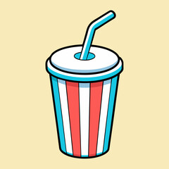 Striped cola cup stock illustration