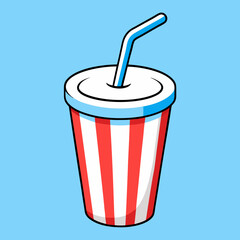 Striped cola cup stock illustration