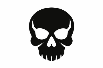 skull illustration vector silhouette, icon style