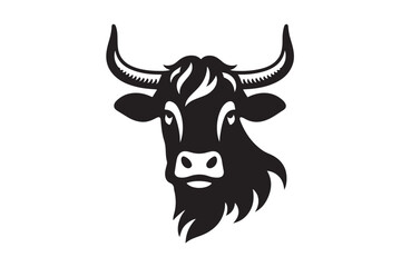 Cow head clipart silhouette (1).eps