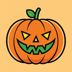 Cute pumpkin Halloween illustration, a spooky pumpkin vector for Halloween.