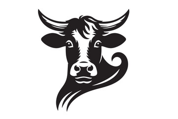 Cow head clipart silhouette 4.eps