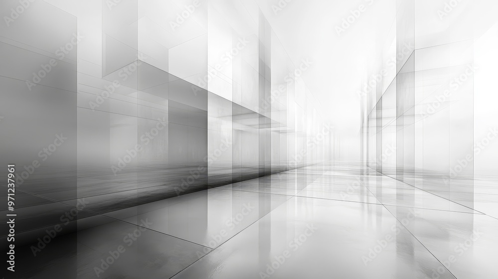 Wall mural abstract 3d wireframe structure of a website layout, futuristic web development visualization, digit