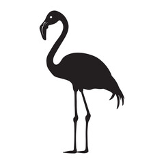 Obraz premium Flamingo silhouette Clipart - Flamingo vector illustration in black and white 