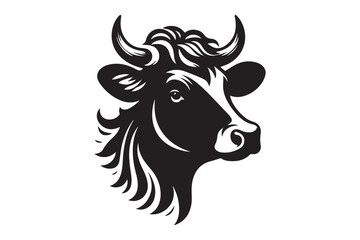 Cow head clipart silhouette 