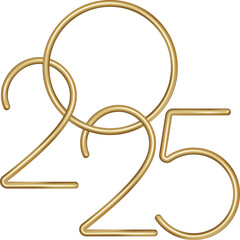 new year 2025 gold number