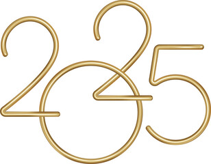 new year 2025 gold number