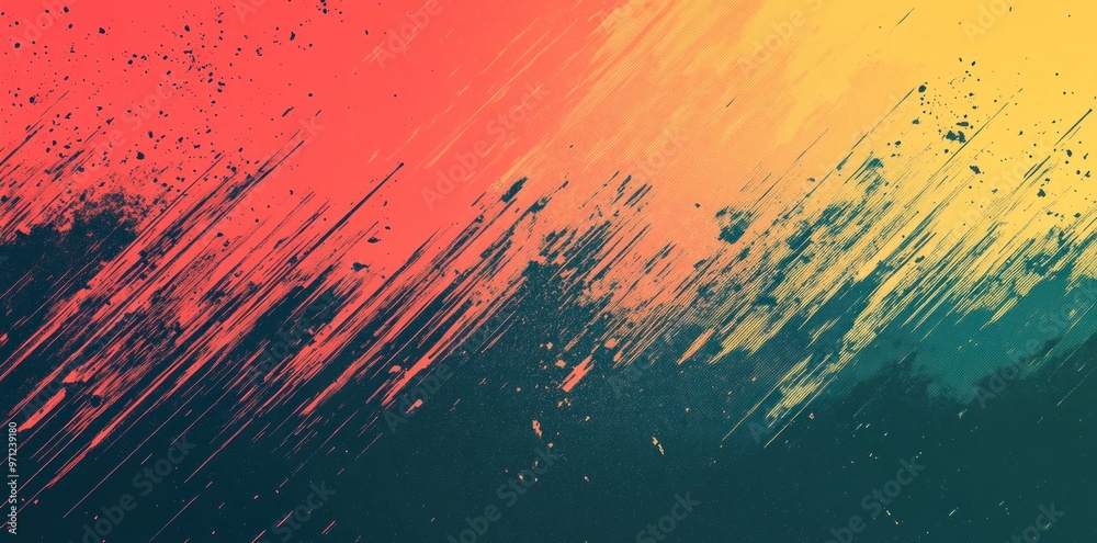 Wall mural abstract background with diagonal strokes and splashes of color