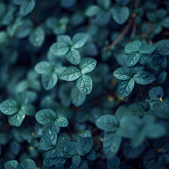 Mint plants and green leaves are excellent natural major ground colors