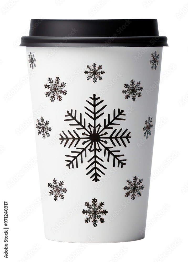 Wall mural PNG Cup snowflake coffee mug.