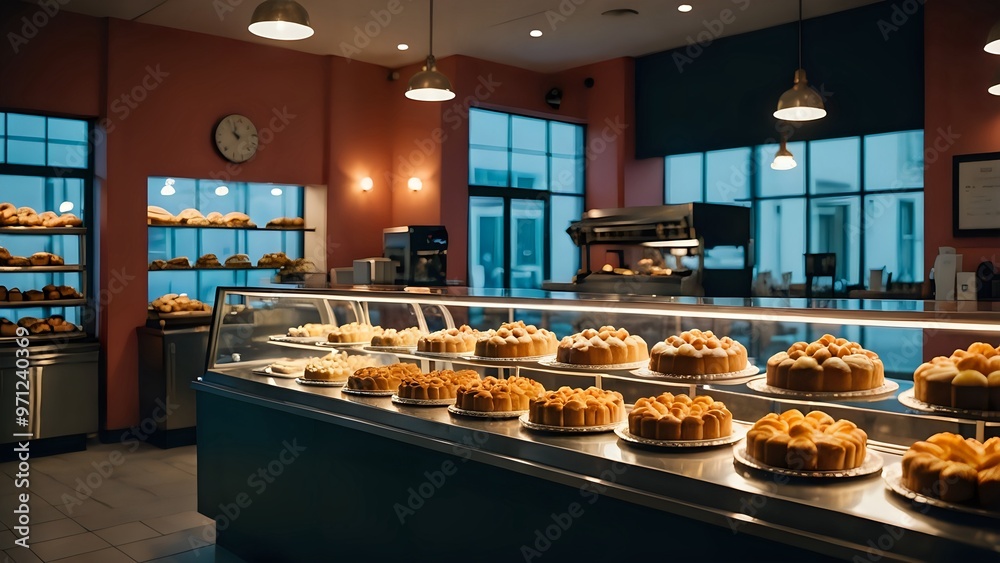 Wall mural bakery in the store