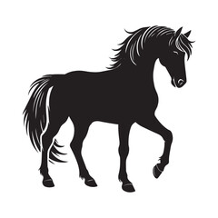Obraz premium Horse silhouette Clipart - Horse vector illustration in black and white 