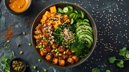 Buddah Bowl, Colorful Vegan Dish