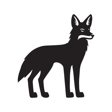 recommend clip art: Jackal silhouette Clipart - Jackal vector illustration in black and white 
                    
