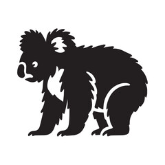 Obraz premium Koala silhouette Clipart - Koala vector illustration in black and white 