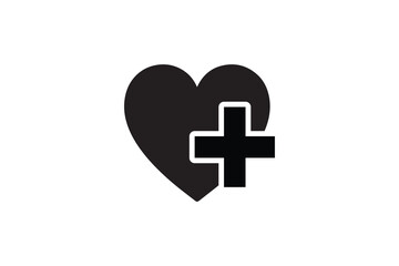 Obraz premium A heart symbol with a medical cross inside, representing healthcare, medical services, or heart health. Ideal for designs related to medical care.