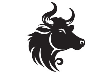 Cow head clipart silhouette 