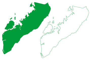 Vera Cruz municipality (Bahia state, Municipalities of Brazil, Federative Republic of Brazil) map vector illustration, scribble sketch Vera Cruz map