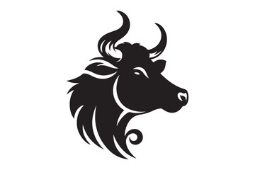 Cow head clipart silhouette 38.eps