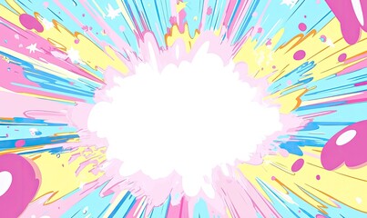 Colorful explosion graphic with a blank center for text or design.