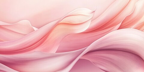 Soft, flowing abstract design in pastel pink hues, evoking a sense of calm and elegance.