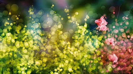 Naklejka premium An abstract spring background with bokeh effects.