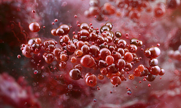 Microscopic image of spherical-shaped cocci bacteria cluster. Gram positive cocci cells. Skin, antibiotic resistant infections, rheumatic fever disease. Staphylococcus, streptococcus, micrococcus, 3D