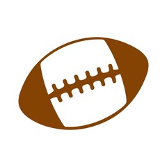 Football clip art design on plain white transparent isolated background for card, shirt, hoodie, sweatshirt, apparel, card, tag, mug, icon, poster or badge