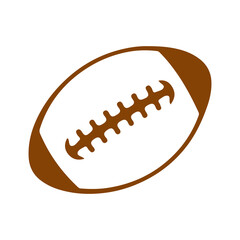 Football clip art design on plain white transparent isolated background for card, shirt, hoodie, sweatshirt, apparel, card, tag, mug, icon, poster or badge