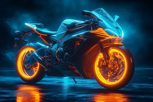 Futuristic Motorcycle Illustration