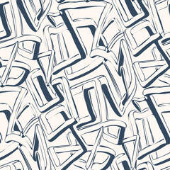Monochrome Seamless pattern with a simple abstract drawing. Vector illustration.