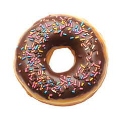 1 chocolate doughnut with sprinkles