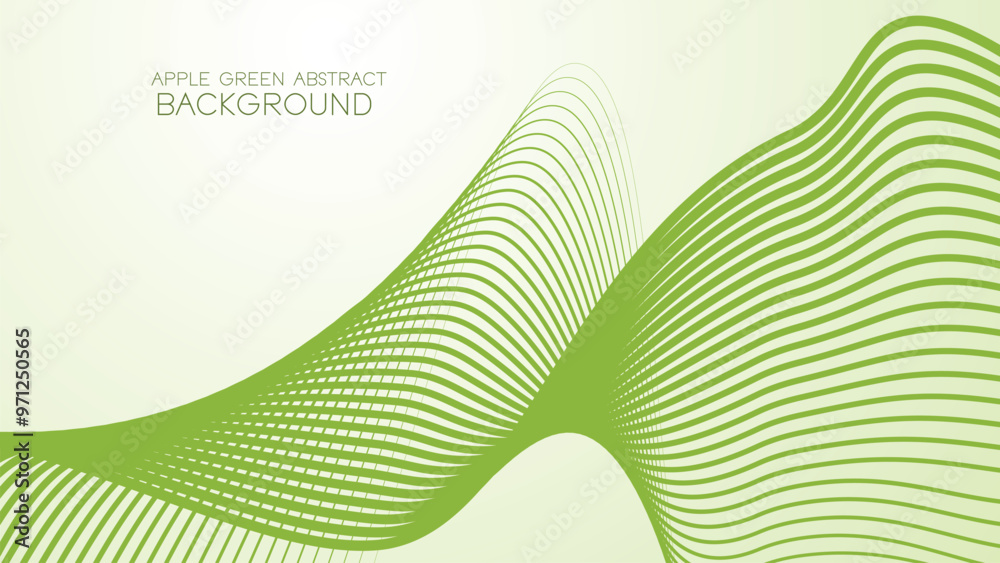 Wall mural Apple green abstract background with curve line for backdrop or presentation