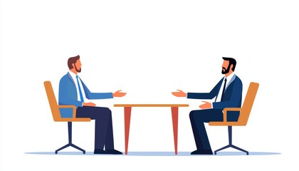 Mediator calming down two negotiators during a heated business argument, conflict resolution, negotiation management