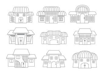 line house design on white background illustration vector