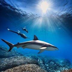 Obraz premium sharks in the sea