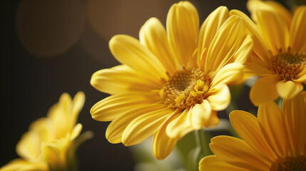 Fototapeta premium Close up on yellow gerbera flowers