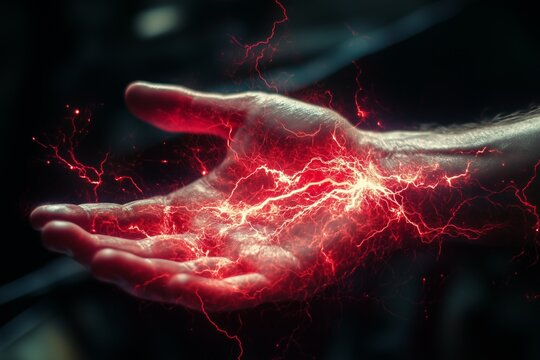 Lightning red electric shock flash hand transformer