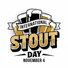 Celebrating International Stout Day with classic beer glasses illustration
