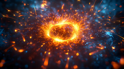 Fototapeta premium Dynamic 3D Abstract Sparklers in Motion with Intertwined Rangoli Designs - Captivating Digital Art Piece on Isolated White Background