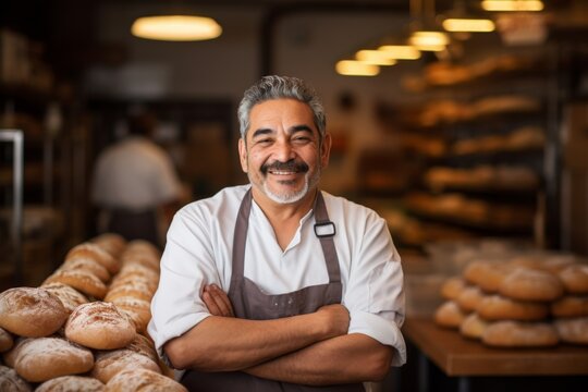 Portrait of a senior male baker