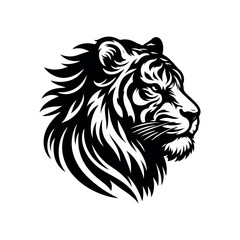 Tiger head Silhouette art illustration