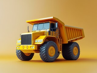 Yellow Dump Truck, Construction Vehicle Illustration