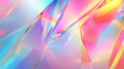 Transparent holographic tech elements on a muted background with soft shadows