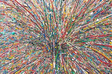 Abstract Colorful Explosion of Lines and Dots